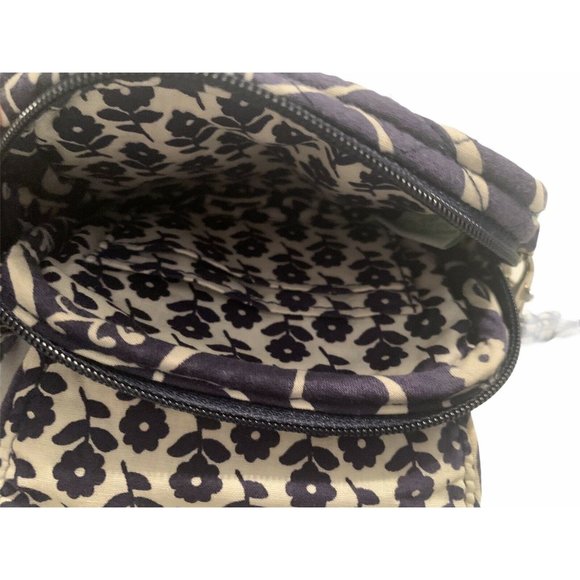 Vera Bradley Crossbody Small Quilted Navy Blue Whi - Picture 10 of 12